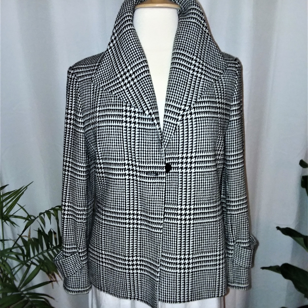 Ann Klein houndstooth  jacket XL
